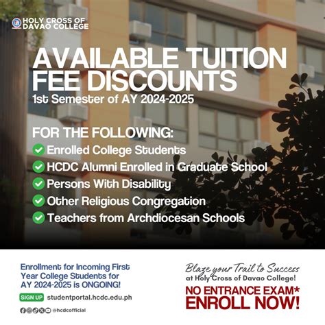 holy cross of davao college tuition fee|AVAILABLE TUITION FEE .